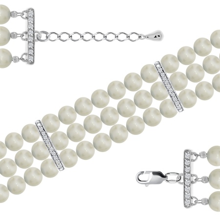 Купить браслет из серебра с жемчугом