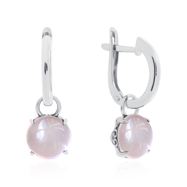 Серьги из серебра с кварцами со скидкой Серьги из серебра с кварцами со скидкой