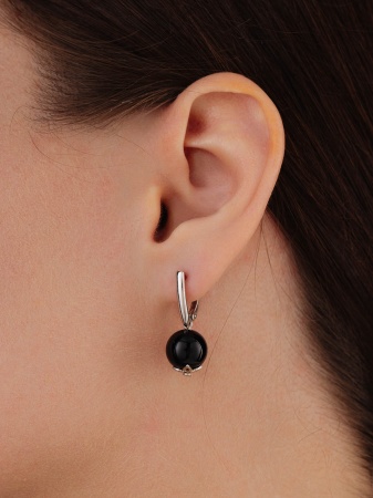 Серьги из серебра с агатами 2340390307-2-20 от KRASNOE, металл Серебро, вставка Агат ледяной