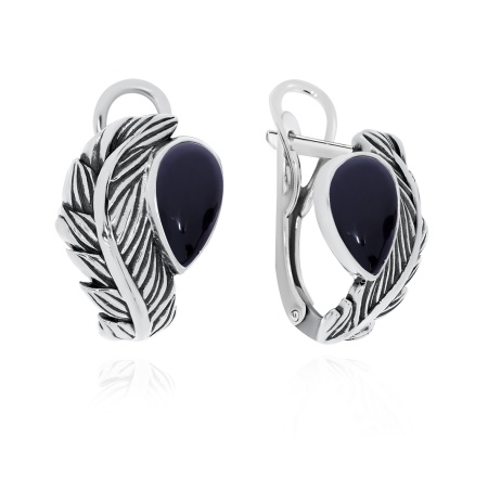 Серьги из серебра с агатом