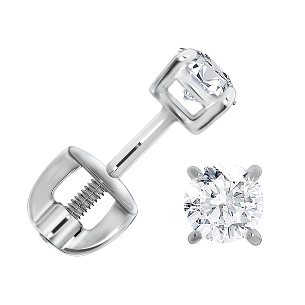 Пусеты из серебра с фианитами