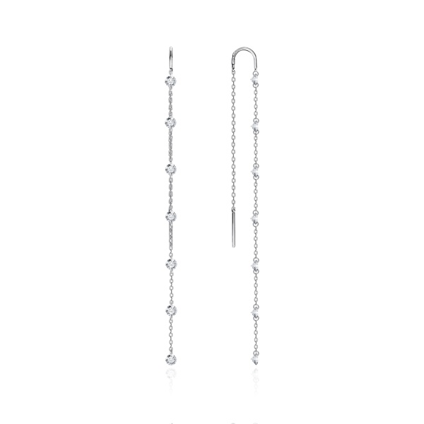 Серьги из серебра с фианитами