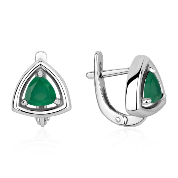 Серьги из серебра с агатом