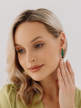 Серьги из серебра с агатами