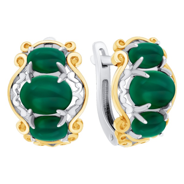 Серьги из серебра с агатами 2350395745-60 от KRASNOE, металл Серебро, вставка Агат Серьги из серебра с агатами 2350395745-60 от KRASNOE, металл Серебро, вставка Агат