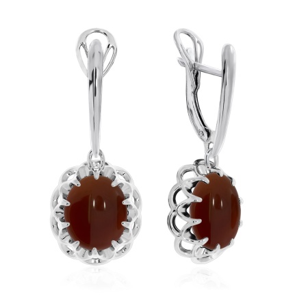 Серьги из серебра с агатами