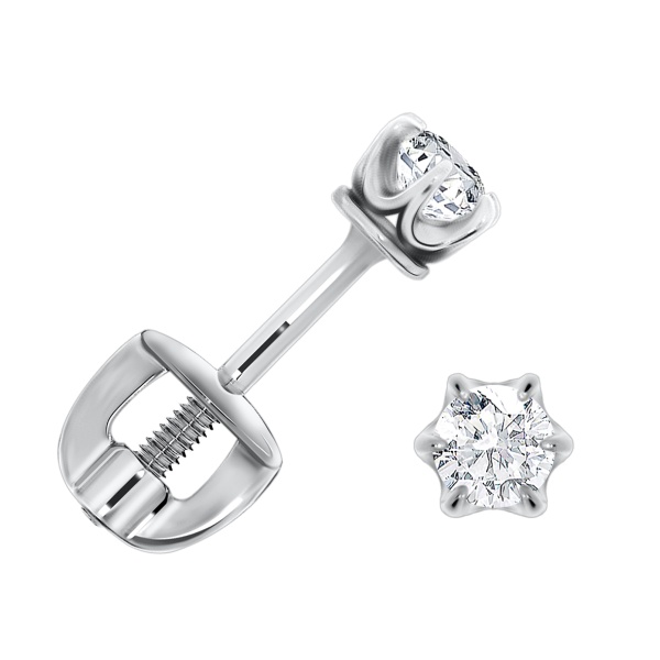 Пусеты из серебра с топазами