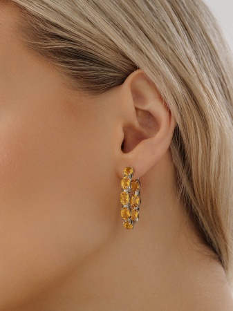 Серьги из серебра с цитринами