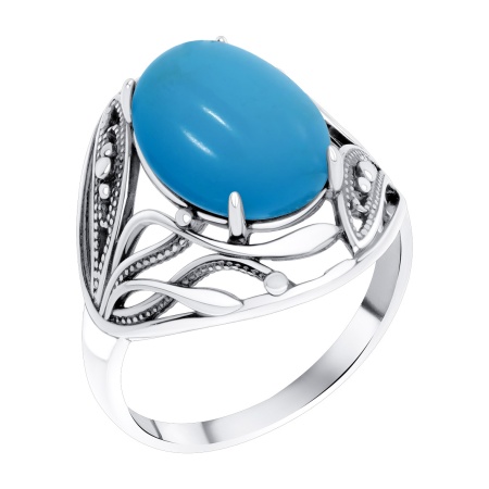 Купить кольцо из серебра с бирюзой в интернет-магазине KRASNOE