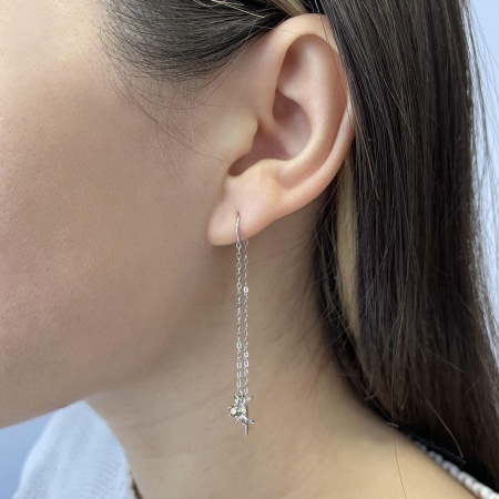 Серьги из серебра с фианитами 2340201251-1-3-40 от KRASNOE, металл Серебро, вставка Фианит