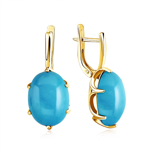 Серьги из серебра с бирюзой в ювелирном интернет-магазине