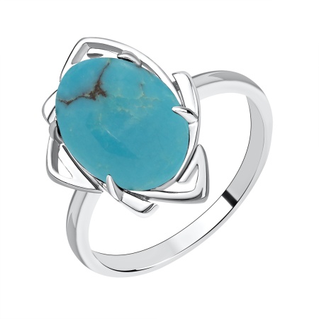Купить кольцо из серебра с бирюзой в интернет-магазине KRASNOE