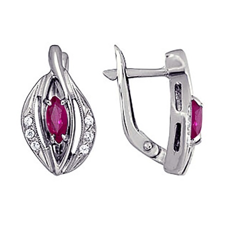 Серьги из серебра с корундом 2R2G1528 от KRASNOE, металл Серебро, вставка Корунд Натур.