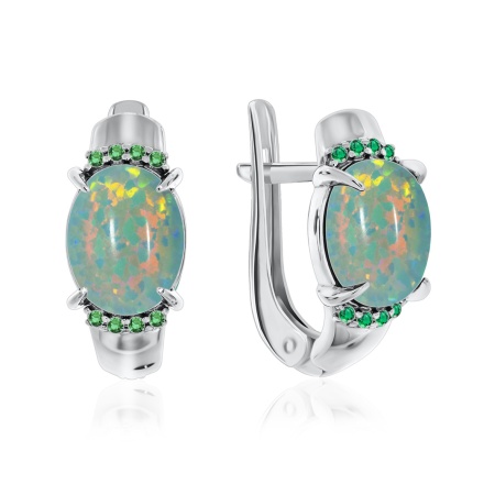 Серьги из серебра с опалом 2340250371л-61 от KRASNOE, металл Серебро, вставка Опал