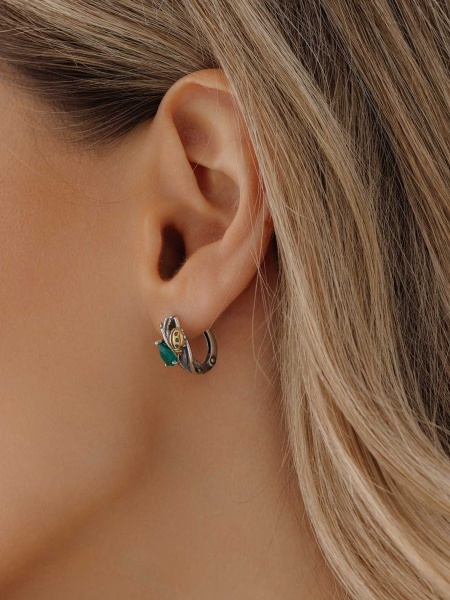 Серьги из серебра с агатами