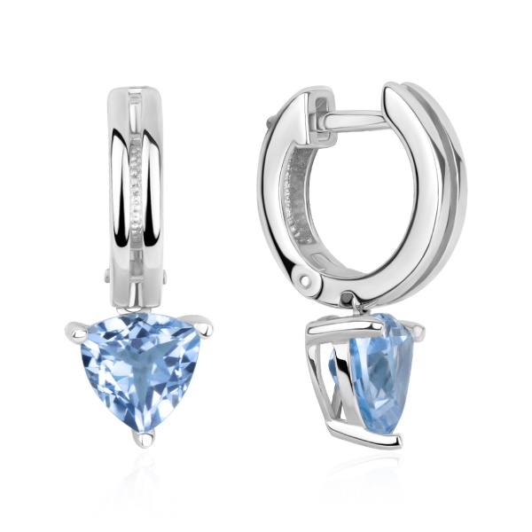 Серьги из серебра с топазами