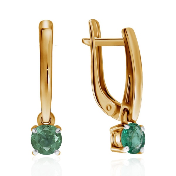 Серьги из золота с изумрудами