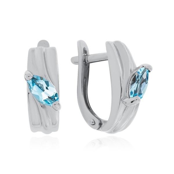 Серьги из серебра с топазом