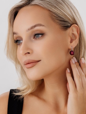 Серьги из серебра с жемчугом 2340244318-37 от KRASNOE, металл Серебро, вставка Жемчуг Имитация