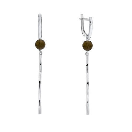 Серьги из серебра с топазами 2340100825 от KRASNOE, металл Серебро, вставка Раухтопаз Серьги из серебра с топазами 2340100825 от KRASNOE, металл Серебро, вставка Раухтопаз