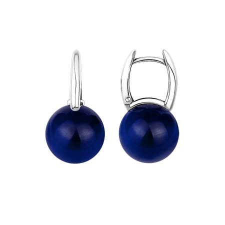 Серьги из серебра с синими кристаллами