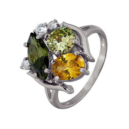 Купить кольцо из серебра с кварцем и фианитами в интернет-магазине KRASNOE