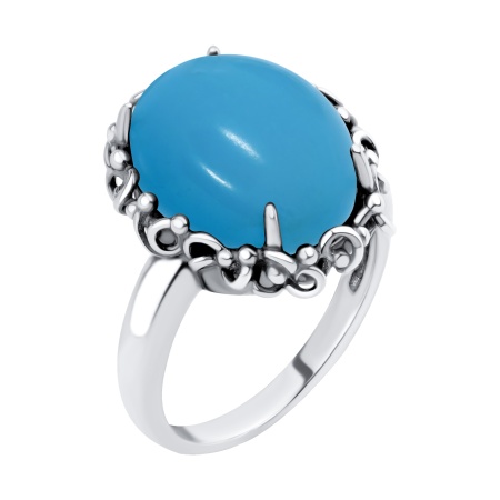 Купить кольцо из серебра с бирюзой в интернет-магазине KRASNOE