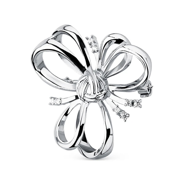 Брошь из серебра с фианитами