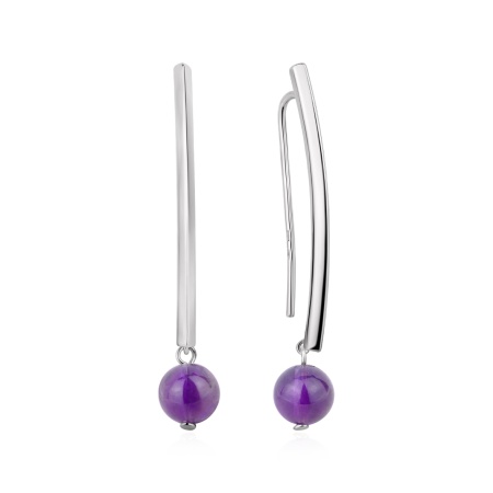 Серьги из серебра с аметистами в ювелирном интернет-магазине