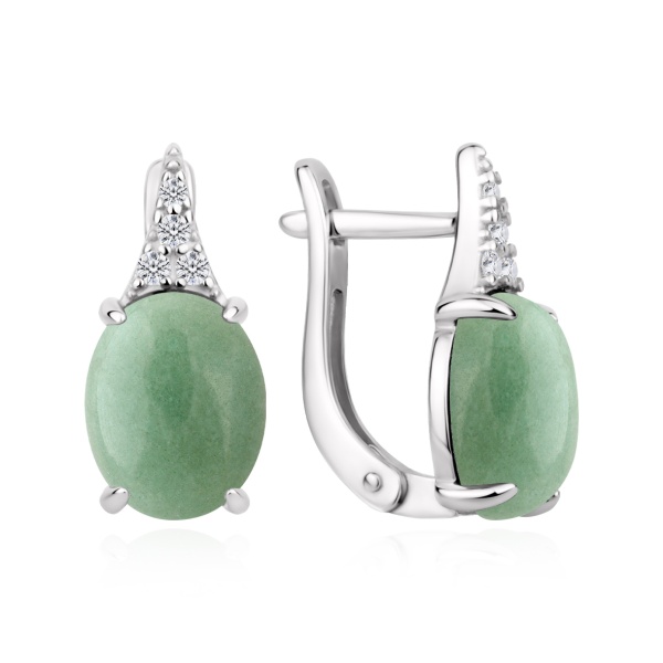 Серьги из серебра с авантюрином