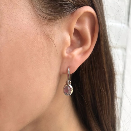 Серьги из серебра с кварцем