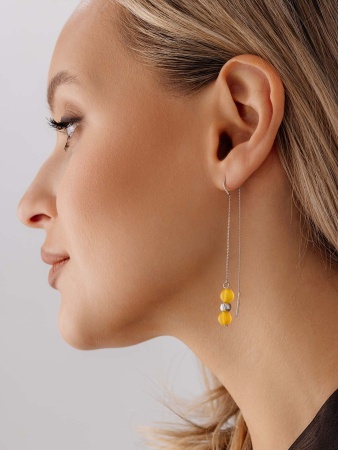 Серьги из серебра с агатами со скидкой