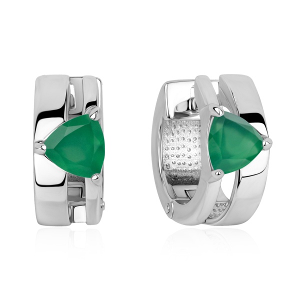 Серьги из серебра с агатом