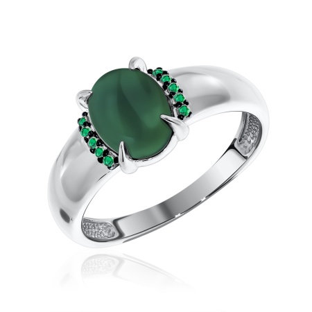 Купить кольцо из серебра с агатом и ситаллами в интернет-магазине KRASNOE