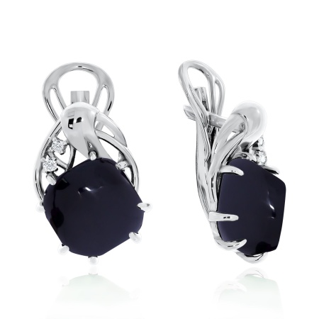 Серьги из серебра с агатами и фианитами 2340390984-20 от KRASNOE, металл Серебро, вставка Агат