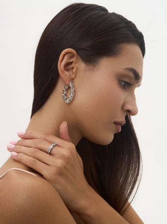 Серьги из серебра с топазом 2340071183 от KRASNOE, металл Серебро, вставка Топаз Sky