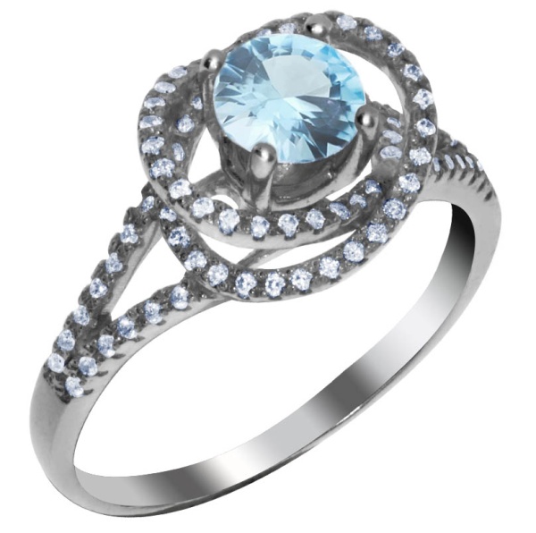 Кольцо из серебра с топаз свисс со скидкой