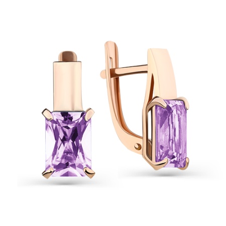 Серьги из золота с аметист 02-3-163-0200-010 от KRASNOE, металл Золото, вставка Аметист