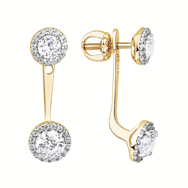 Серьги из серебра с фианитами со скидкой