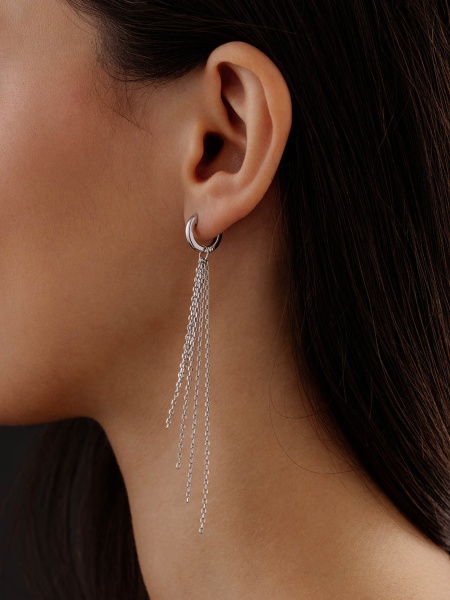 Серьги из серебра без вставок 2340401640-4 от KRASNOE, металл Серебро, вставка Без вставок