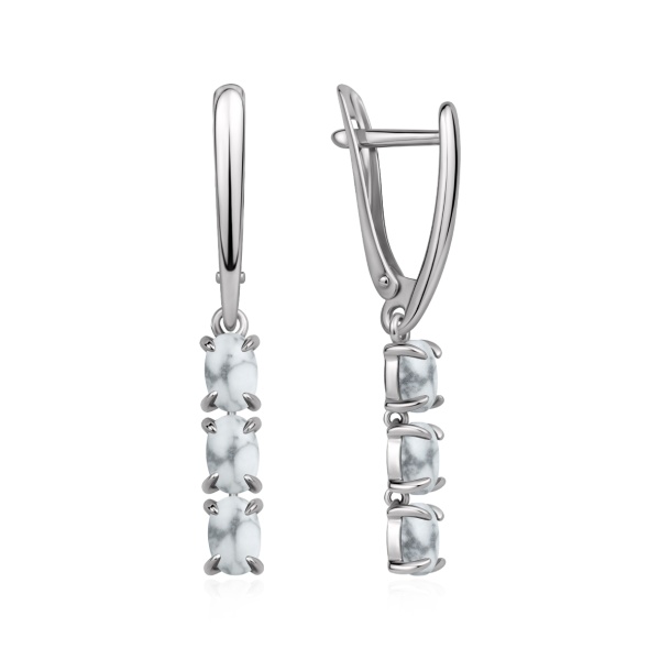 Серьги из серебра с кахолонгом в ювелирном интернет-магазине