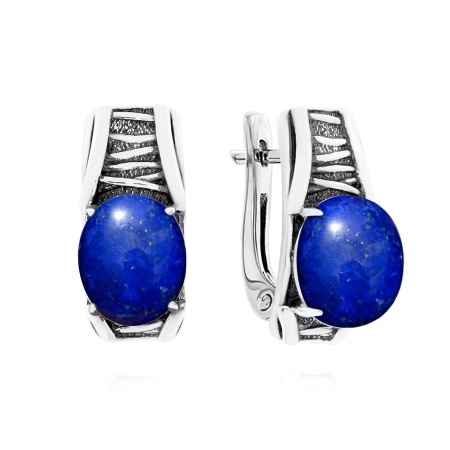 Серьги из серебра с лазуритами 2310471756 от KRASNOE, металл Серебро, вставка Лазурит Серьги из серебра с лазуритами 2310471756 от KRASNOE, металл Серебро, вставка Лазурит