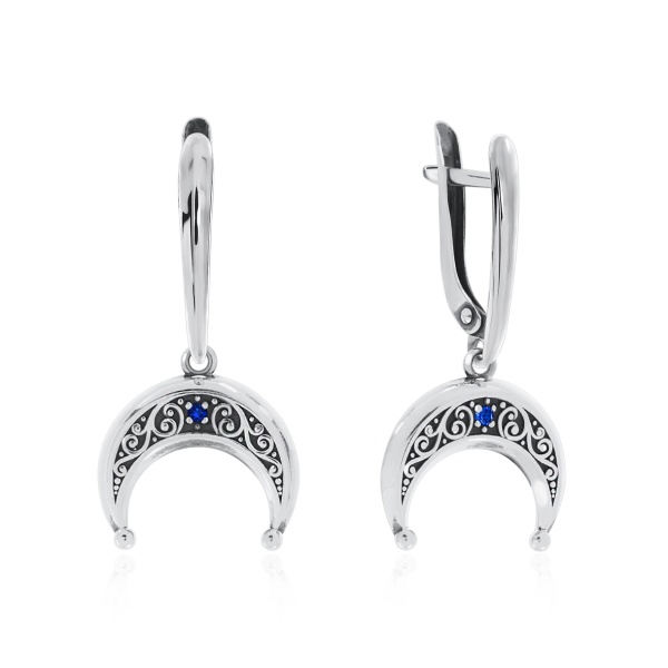 Серьги из серебра с ситаллами 2310881824-82 от KRASNOE, металл Серебро, вставка Ситалл