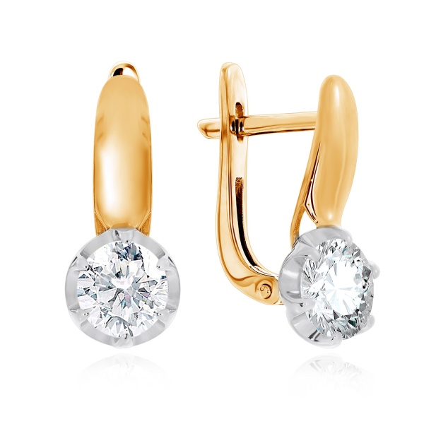 Серьги из серебра с фианитами со скидкой