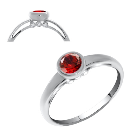 Кольцо из серебра с фианитами со скидкой