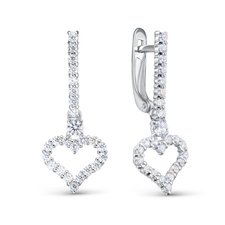 Серьги из серебра с1205175 от KRASNOE, металл Серебро, вставка Фианит