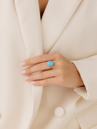 Кольцо из серебра с бирюзой со скидкой