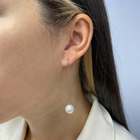 Серьги из серебра с жемчугом