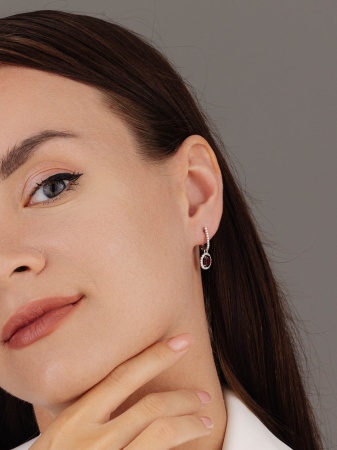 Серьги из серебра с гранатами