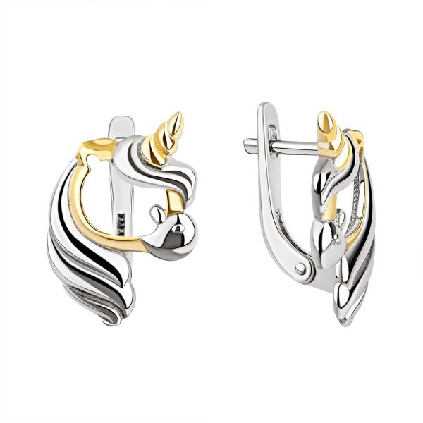 Серьги из серебра без вставок 2350405205 от KRASNOE, металл Серебро, вставка Без вставок